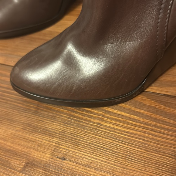 Frye Cece Jodhpur Leather Wedge Brown Bootie - Picture 11 of 14
